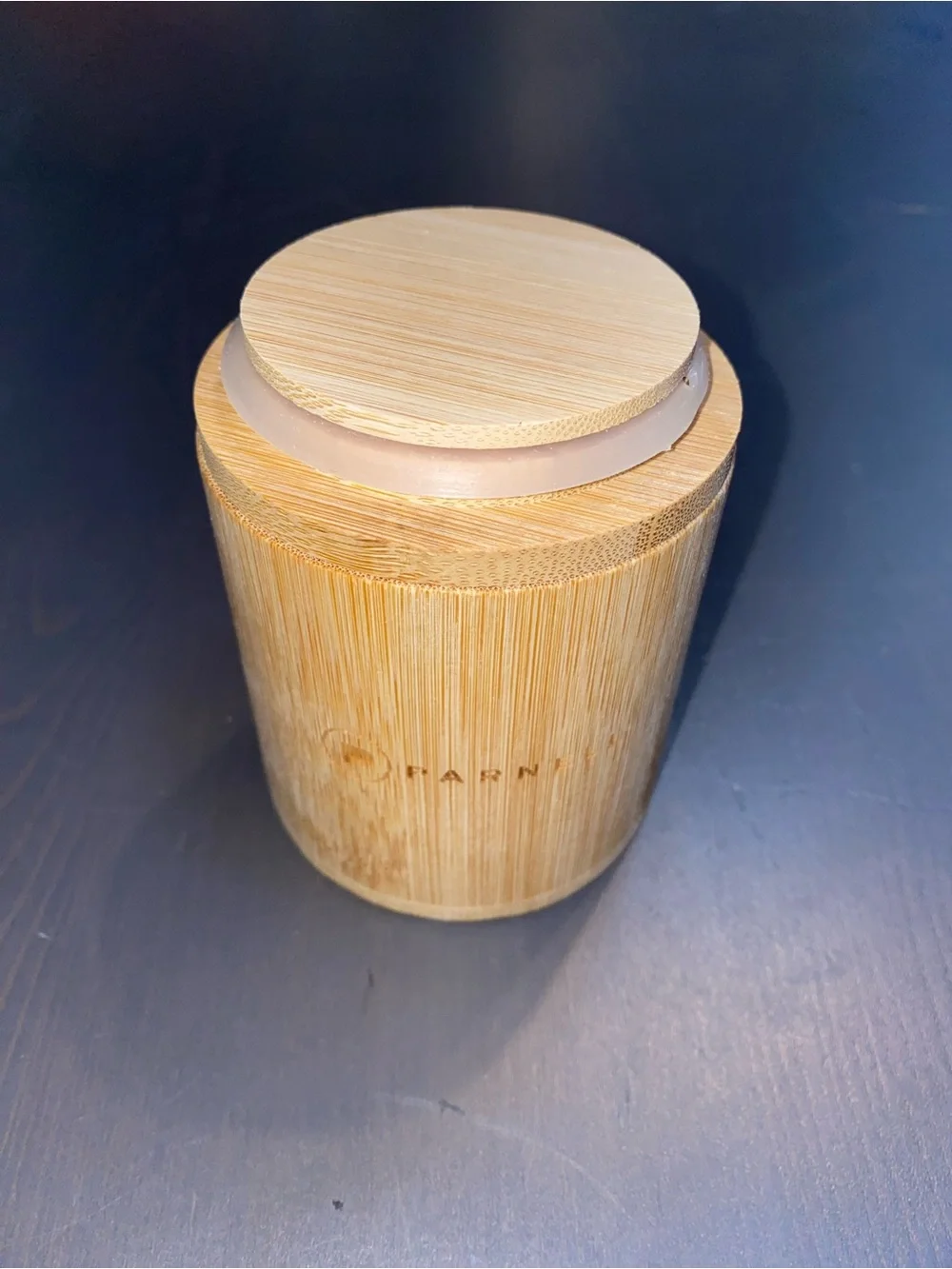 Parnell Vanilla Scented Candle in Natural Bamboo Jar with Lid